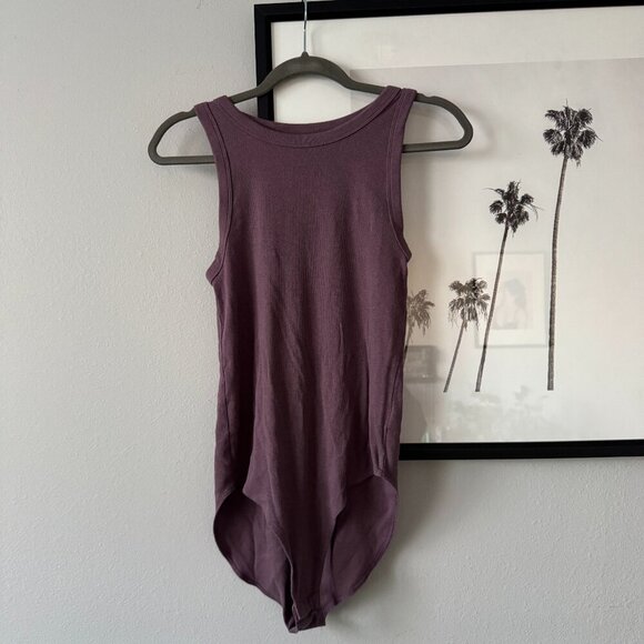 a new day | EUC Mauve Modal Cotton Ribbed Bodysuit Size Large - Picture 2 of 7